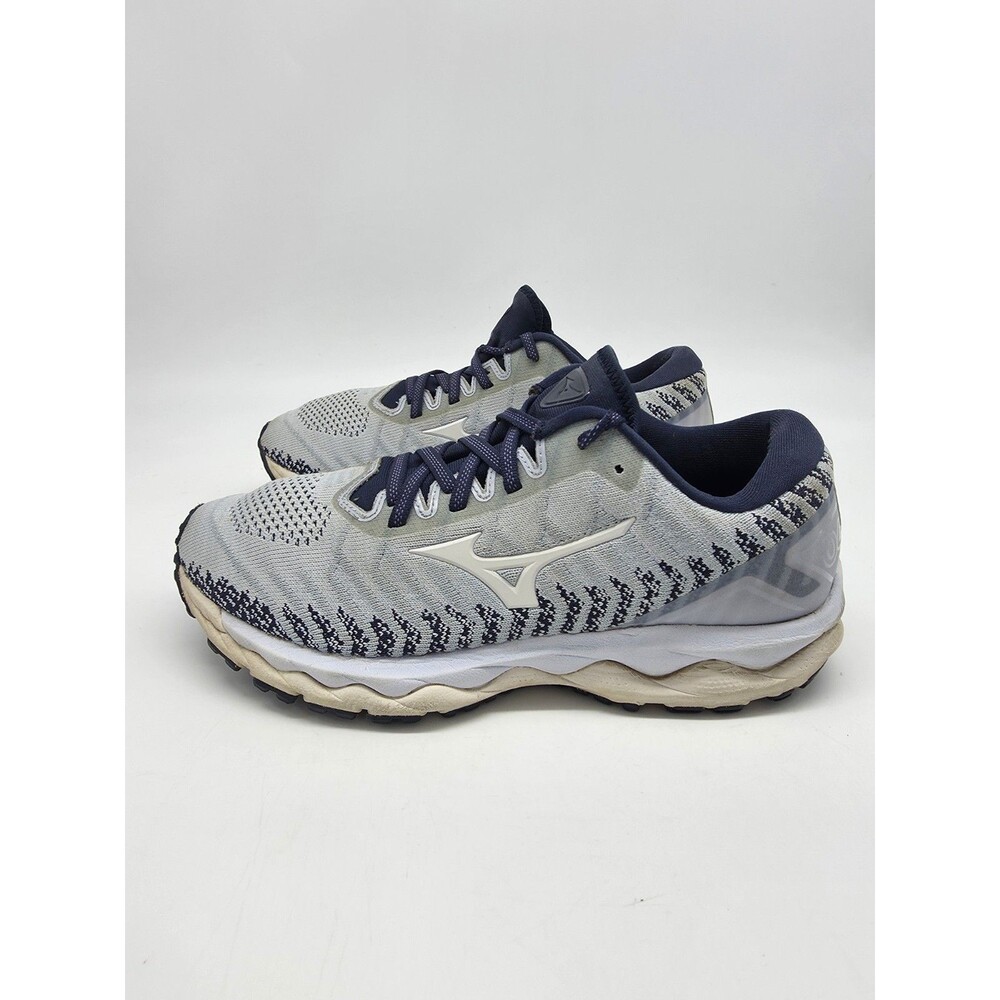 Mizuno Wave Sky 4 Waveknit Running Shoes Women's Size 9 Gray Navy